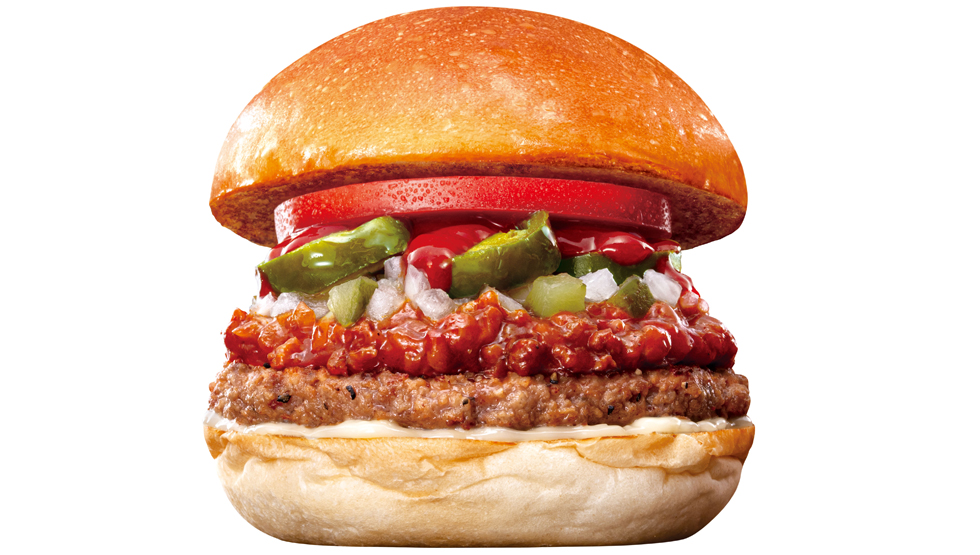 『ロッテリア』の「絶品旨辛 ごろごろボロネーゼバーガー」