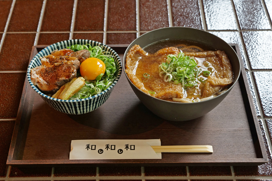 『和レ和レ和 アラシヤマ』の「ミニ丼とうどんのセット」
