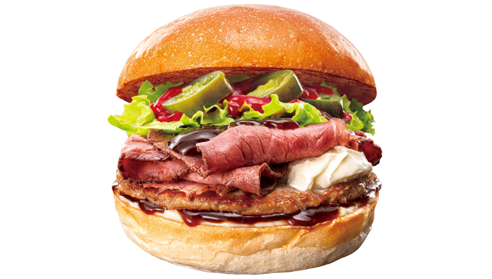 『ロッテリア』の「旨辛 ローストビーフバーガー」