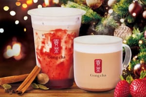 『ゴンチャ』「メリースパイス ストロベリー ミルクティー」
