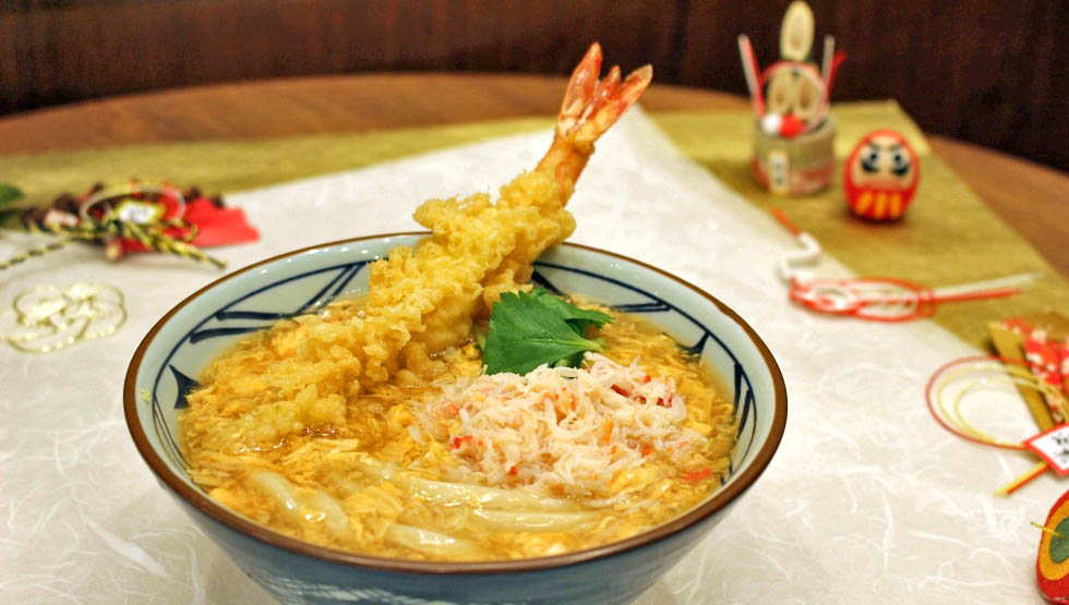 大海老天と本ずわい蟹の玉子あんかけうどん」
