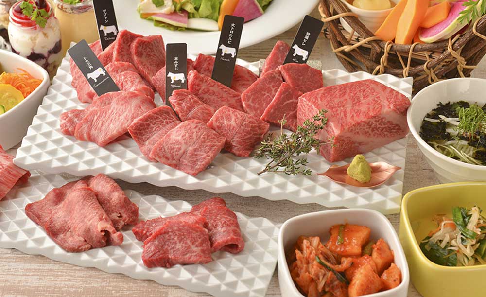 「熟成和牛焼肉 エイジング・ビーフ ワテラス 神田秋葉原店」の焼肉例