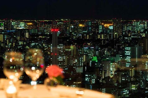 『Tower's Restaurant COUCAGNO（タワーズレストラン クーカーニョ）』から見える夜景