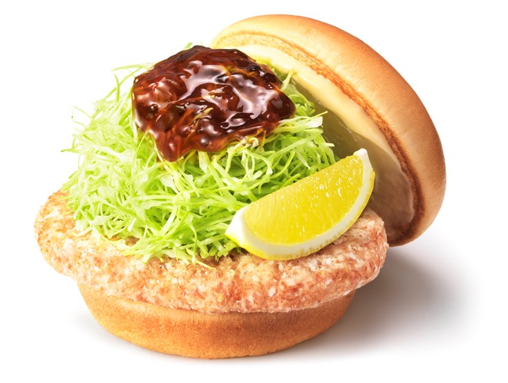 「和風旨だれのとり竜田バーガー ～くし切りレモン添え～」