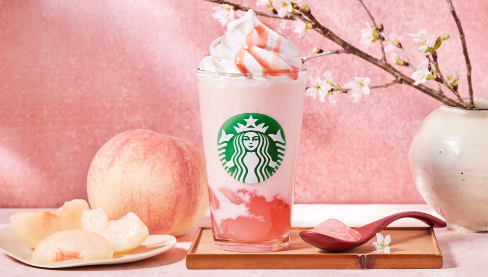 白桃と桜わらびもち フラペチーノ®」