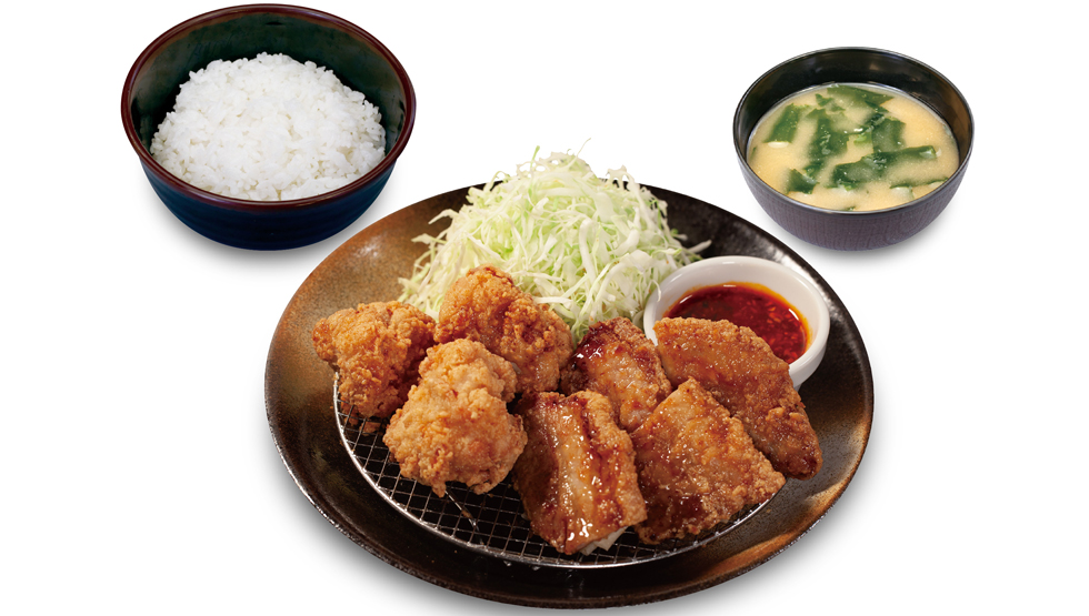 『松のや』の「本格唐揚げ（3個）&ムートート定食」　