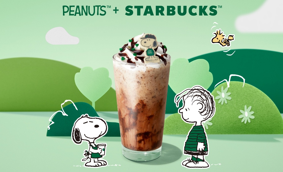 「ジョー カインド スヌーピー　キャラメル チョコレート オーツミルク フラペチーノ®」