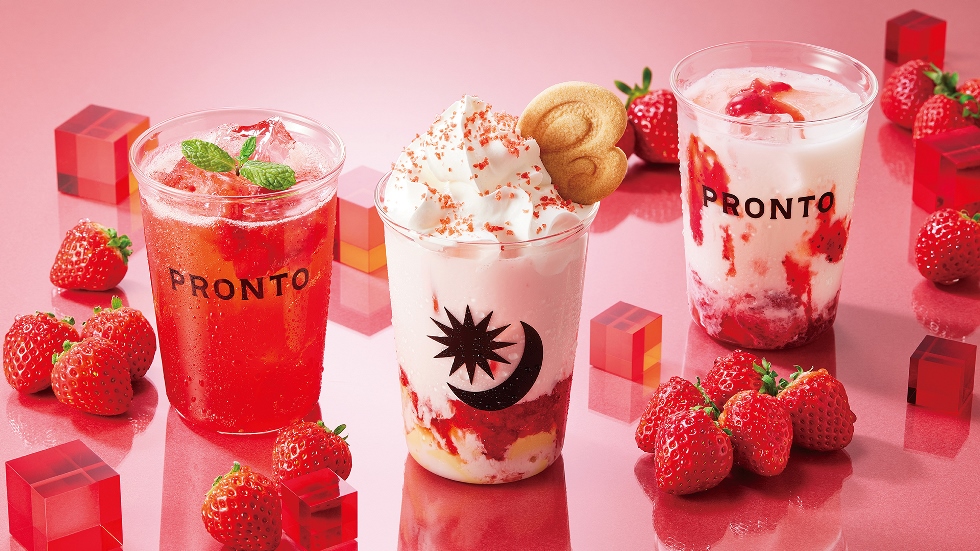 『PRONTO』「つぶつぶいちごパフェラテ」4/8発売！