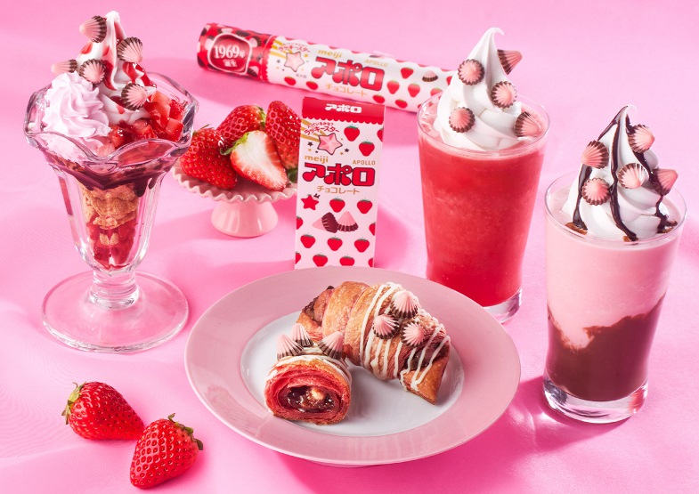 明治「アポロ」と初コラボ！『サンマルクカフェ』でいちご×チョコの4品発売！