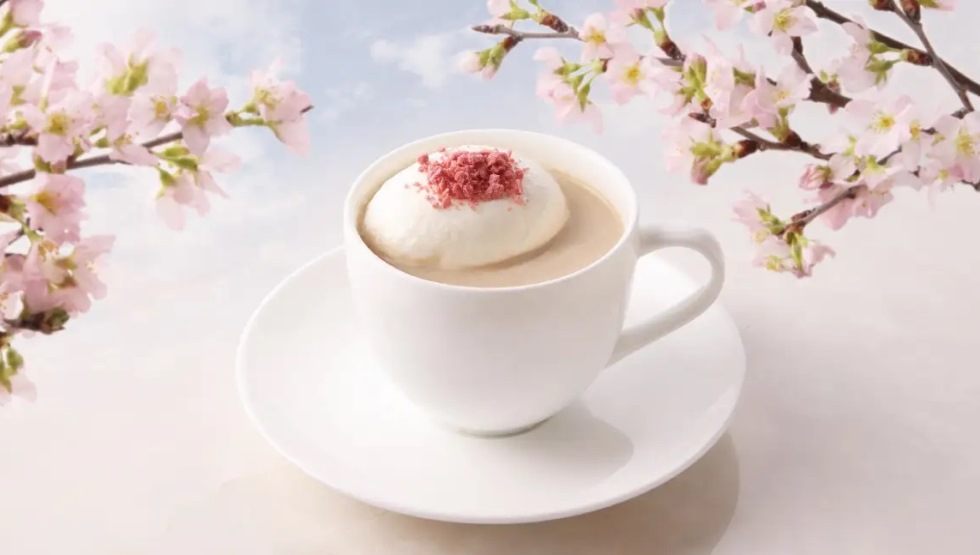 「関山桜のミルク珈琲」【上島珈琲店】