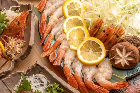 「琉球海老おばんざい ちゅら」の「海老しゃぶ」