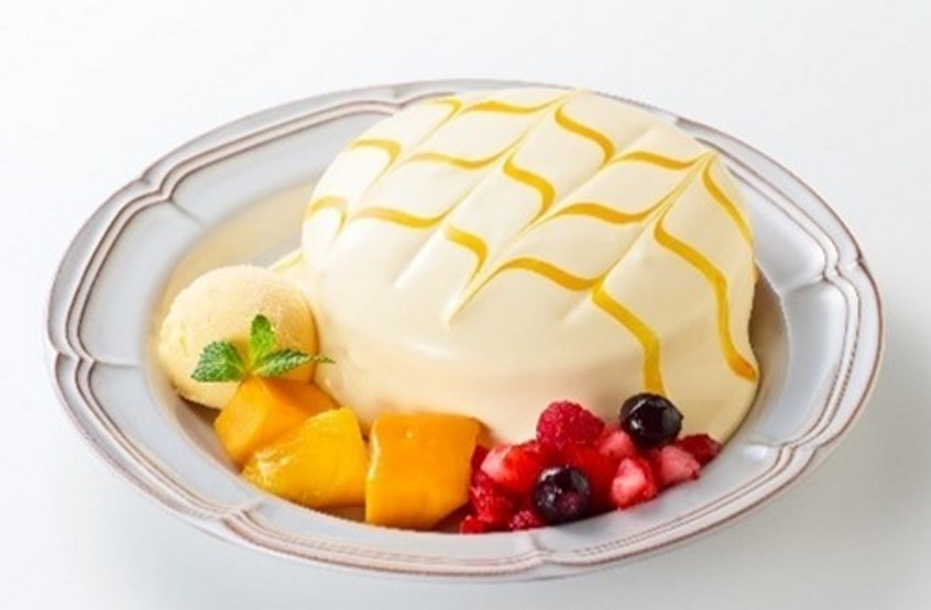 「アップルマンゴー&レアチーズクリームのホットケーキ」