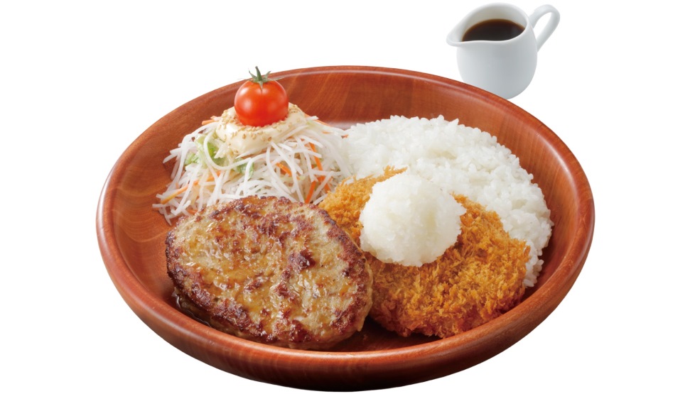 「メンチカツおろしポン酢&ハンバーグディッシュ」