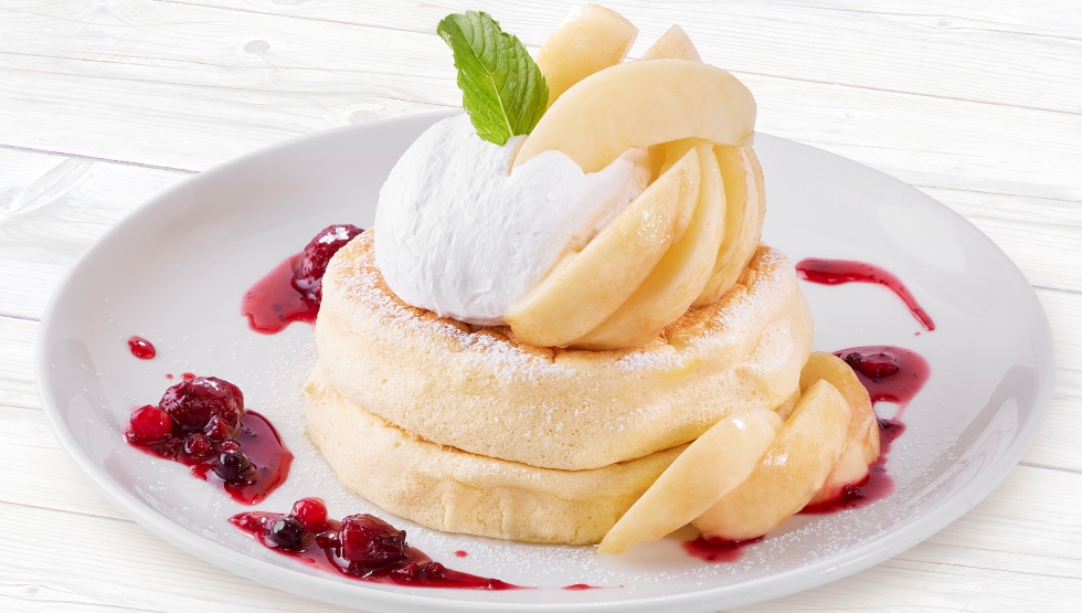 「桃のリコッタパンケーキ」