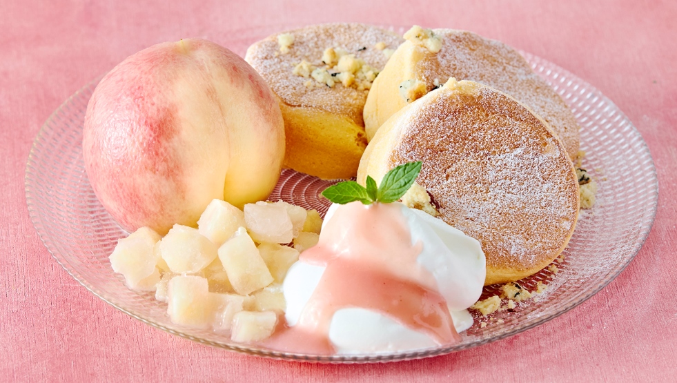 「奇跡のパンケーキ　まるごと白桃」