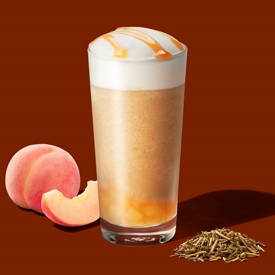 「白桃とほうじ茶のムース ティー フラペチーノ®」