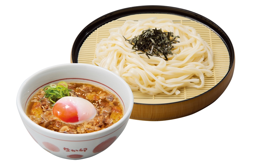 「月見温たま牛肉つけうどん」
