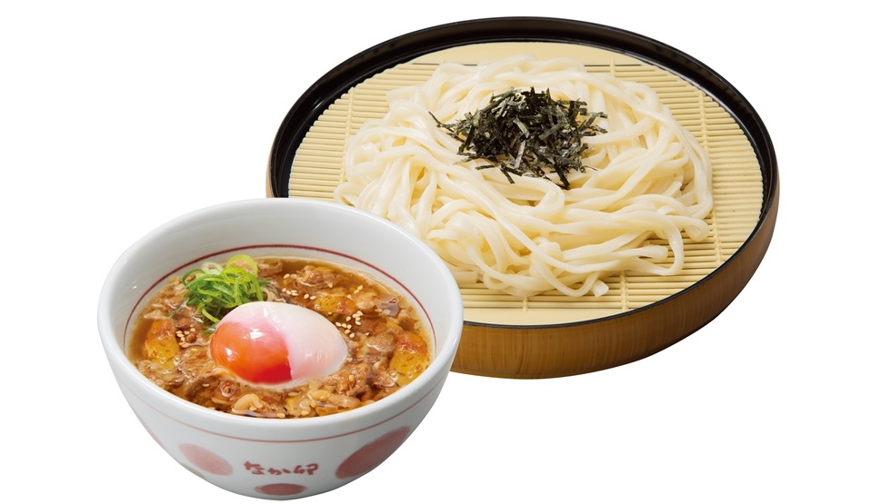 『なか卯』の「月見温たま牛肉つけうどん」9/3より発売
